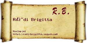 Rádi Brigitta névjegykártya