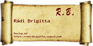 Rádi Brigitta névjegykártya